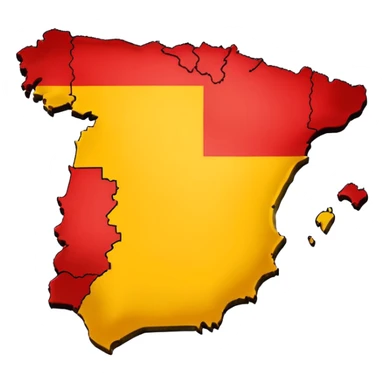 simple map of Spain (the country) in red and yellow emoji sticker