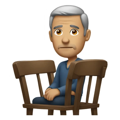 thoughtful man in a chair sticker