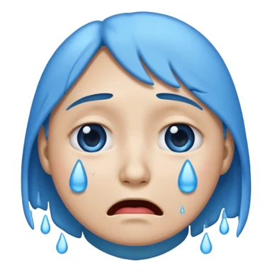 crying face emoji, expressive and clear sticker