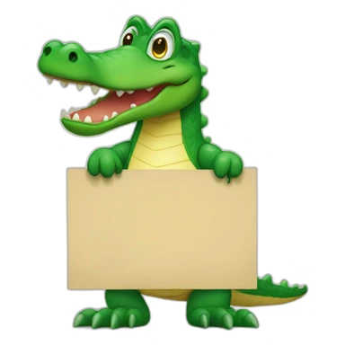 Cute aligator Holding a Sign sticker