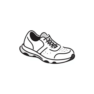 Athletic running shoes/sports shoes in pastel colors (dd9fb0, ffc6d3, a3bfc9, c4bee2, f1b091), hand-drawn doodle style sticker
