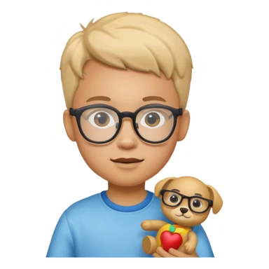 Toy Holding Kid with Glasses sticker