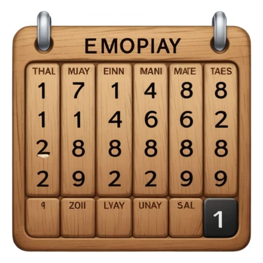 calendar wood sticker