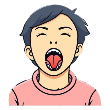 Human choking itself tounge out sticker