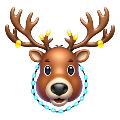 A reindeer with LED lights all over sticker