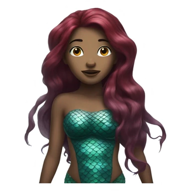 Chel as a Mermaid with dark red hair sticker