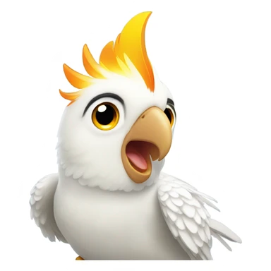 white  cockatiel sing sticker