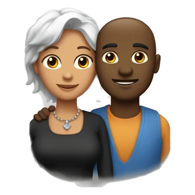 Casal homem negro e mulher branca sticker