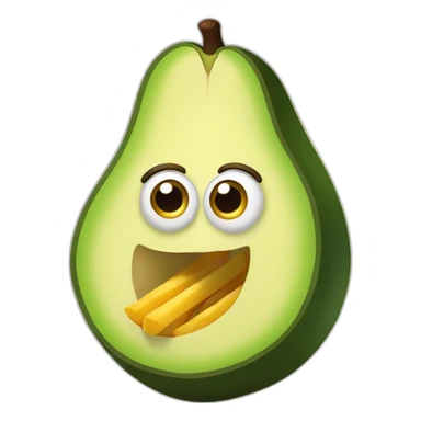 Avocado that eat French fries  sticker