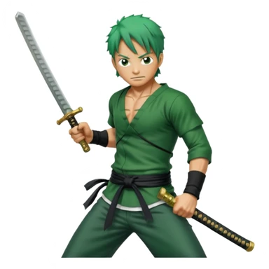 Has a zoro de one piece  sticker