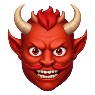 devil with moustache sticker