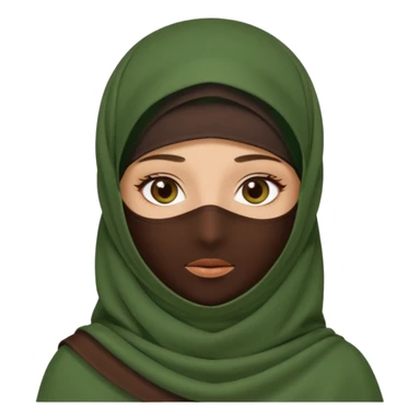 Niqab musli girl chocolate color make the niqab green sticker