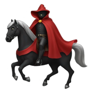 headless horseman wearing a red cape sticker