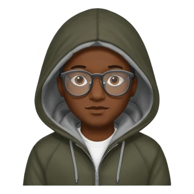 black man in hooded jackets and glasses sticker