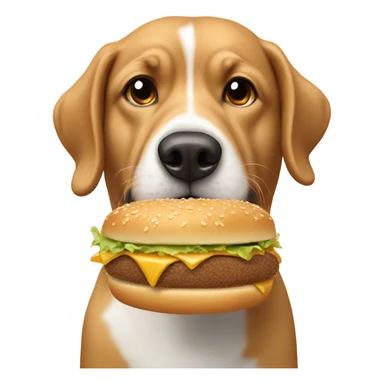 Dog eating Big Mac sticker