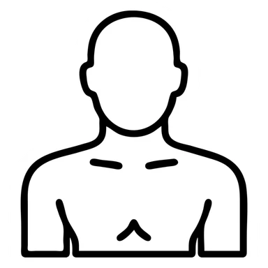 shirtless bald man simple line art style sticker