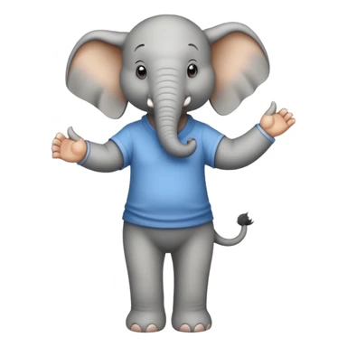 elephant character in casual clothes upright pose sticker
