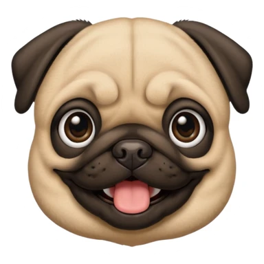 smile pug baby face sticker
