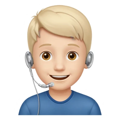 Jongen met en hoor aparaat sticker