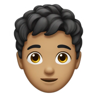 young boy with black faded hair sticker