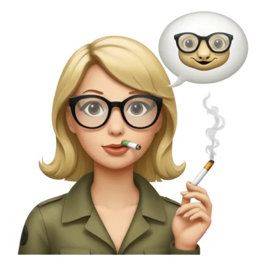 can you create a sneaky bitch SNAKE with big glasses smoking a cigarrette? the SNAKE needs to have dirty blonde hair
can you add a text baloon saying "YADA YADA" sticker
