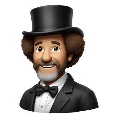 Bob Ross with a tophat sticker