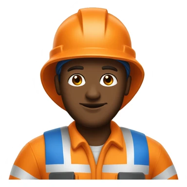 the oilman in orange uniform and blue helmet sticker