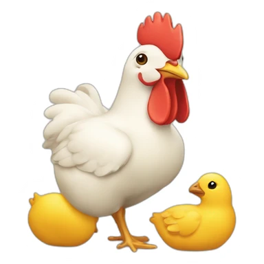 Un poussin avec une vache sticker