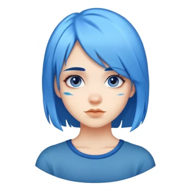 girl with blue hair sticker