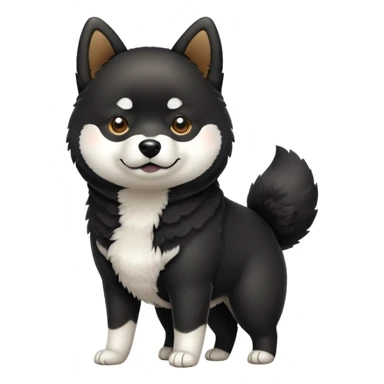 Cute black Shiba Inu full body sticker
