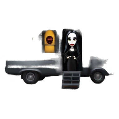 Reality morticia Addams haunted Queen Anne dream house on food truck  sticker