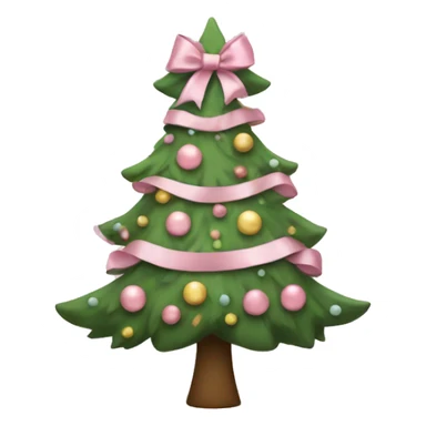 christmas tree with pale pink bows  sticker