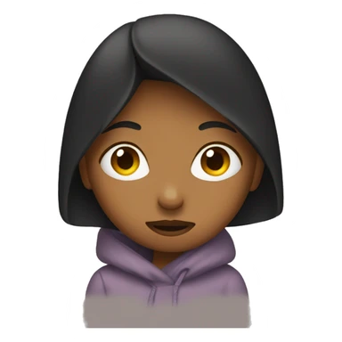 A girl hiding her face sticker