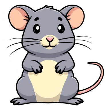 adorable little rat with tiny paws sticker
