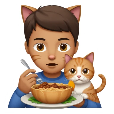 person eating a cat sticker