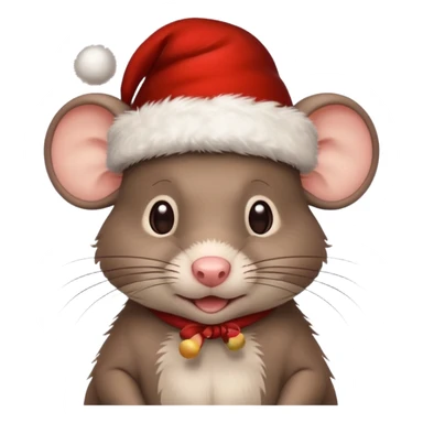 Rat with Christmas hats sticker