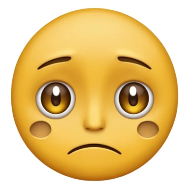 darkened yellow emoji face with wide, sad eyes and a frown sticker