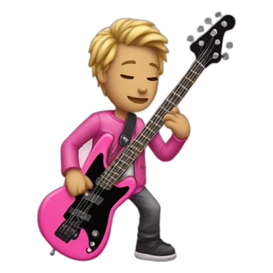 Bassguitar-player-pink sticker