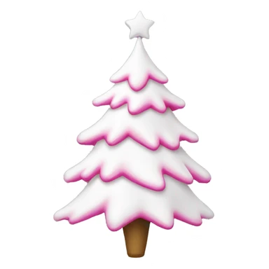 A white Christmas tree with pink decoration  sticker