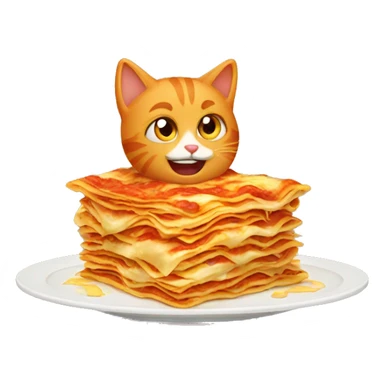 Orange cat eating lasagna  sticker