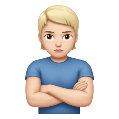 Pouty face with arms crossed  sticker
