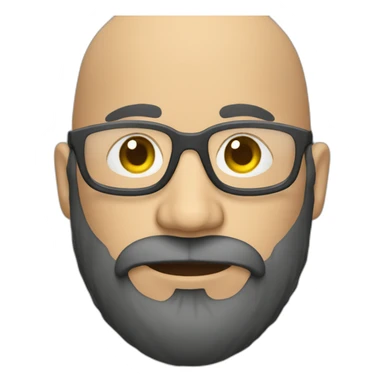 Bald It analyst with beard and glasses sticker