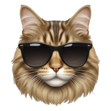 Tabby maine coon with sunglasses sticker