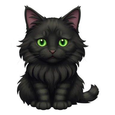 main coon black cat with green eyes full body sticker