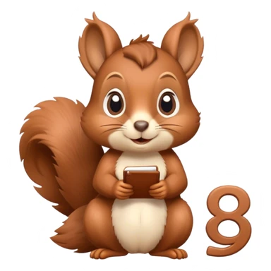A cute squirrel is doing math problems sticker