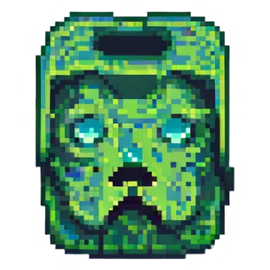 pixel art style Minecraft creeper face, simple and iconic sticker
