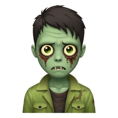 light green zombie boy emoji with dark medium hair sticker