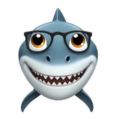 Little shark with glasses  sticker