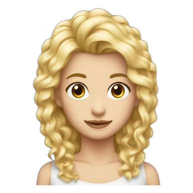 Rubia con pelo un poco ondulado y largo sin flequillo y con ojos azules  sticker