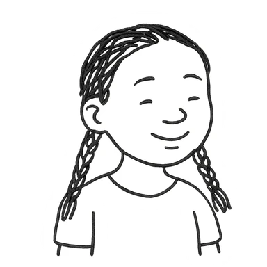 dark skin girl with braids and red shirt sticker